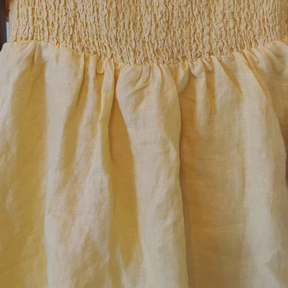 House of Harlow 1960 Sunset Yellow LINEN Dress size XS worn once! Huge markdown! - Picture 3 of 5